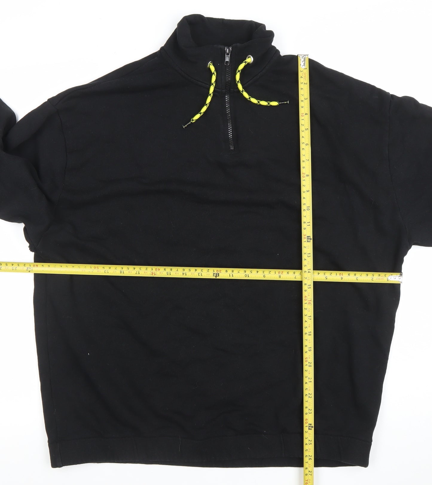 ASOS DESIGN Men’s Black Fleece 1/4 Zip Pullover Sweatshirt Size L
