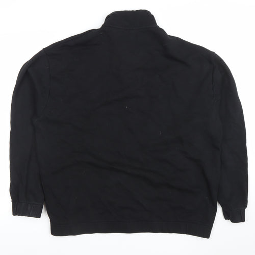 ASOS DESIGN Men’s Black Fleece 1/4 Zip Pullover Sweatshirt Size L