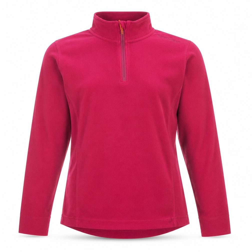 Front view of Portwest Women’s Pink Fleece Pullover Sweatshirt XL 1/4 Zip Polyester