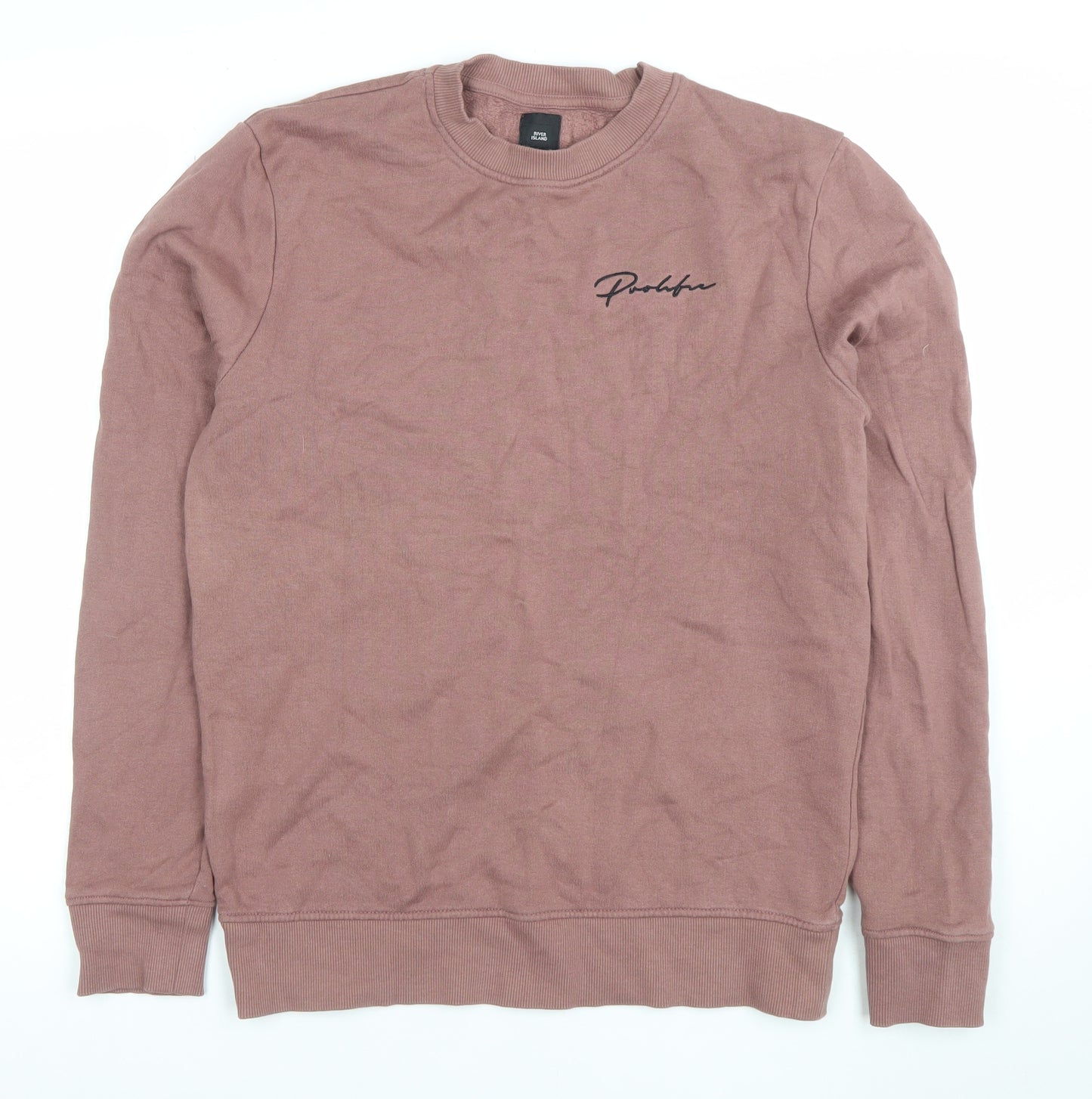 River Island Men's Brown Sweatshirt S Crew Neck Pullover