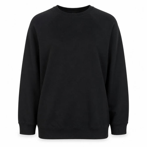H&M Women’s Black Pullover Sweatshirt Dress Size S Crew Neck Cotton Blend