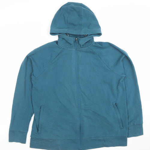 Dunnes Men’s Blue Full Zip Hoodie L Cotton Blend