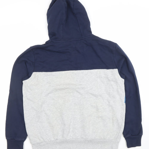 Dunnes Mens Blue Colour Block Pullover Hoodie Size M