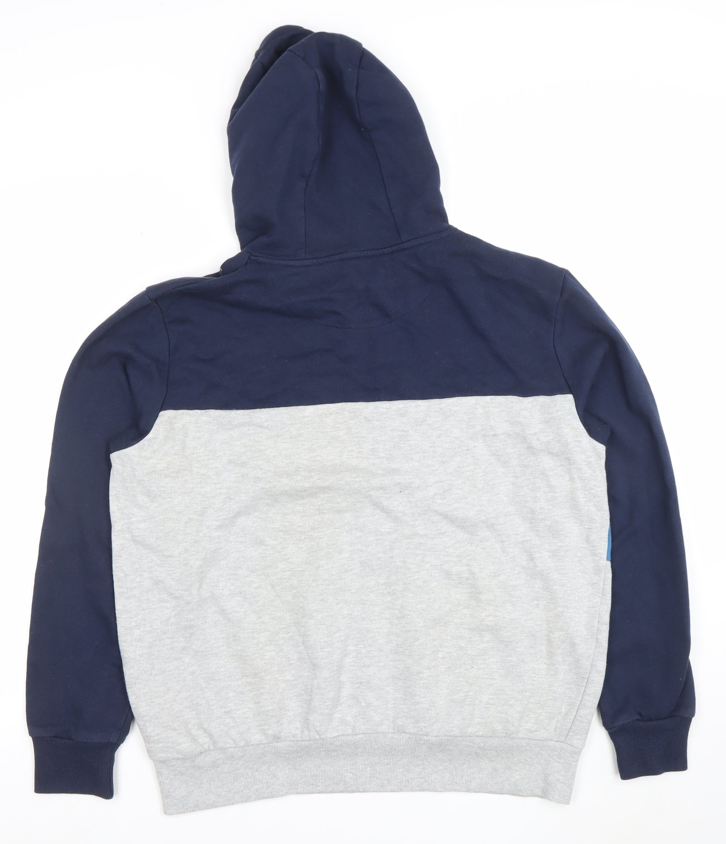 Dunnes Mens Blue Colour Block Pullover Hoodie Size M