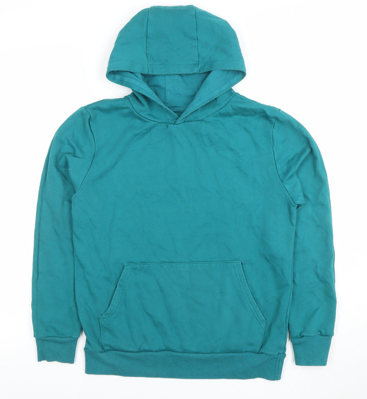 Dunnes Stores Boys Teal Pullover Hoodie 3-4 Years Cotton Blend