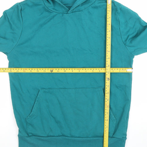 Dunnes Stores Boys Teal Pullover Hoodie 3-4 Years Cotton Blend