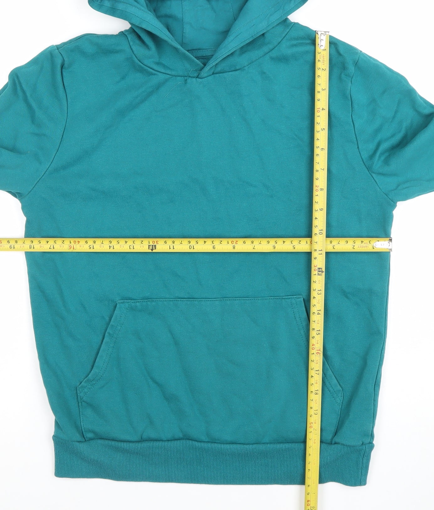 Dunnes Stores Boys Teal Pullover Hoodie 3-4 Years Cotton Blend