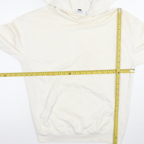 Topman Men's White Pullover Hoodie XS Cotton Jersey