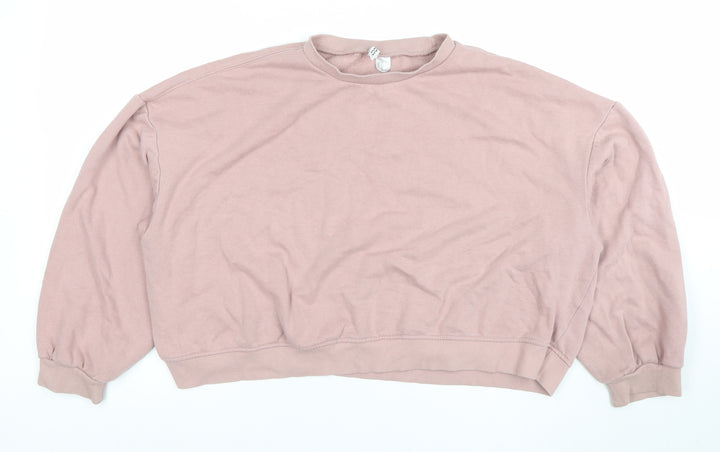 H&M Divided Basic Women's Pink XL Pullover Sweatshirt Casual