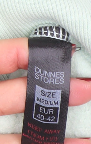 Dunnes Stores Women Green Pullover Hoodie Medium Cotton Blend