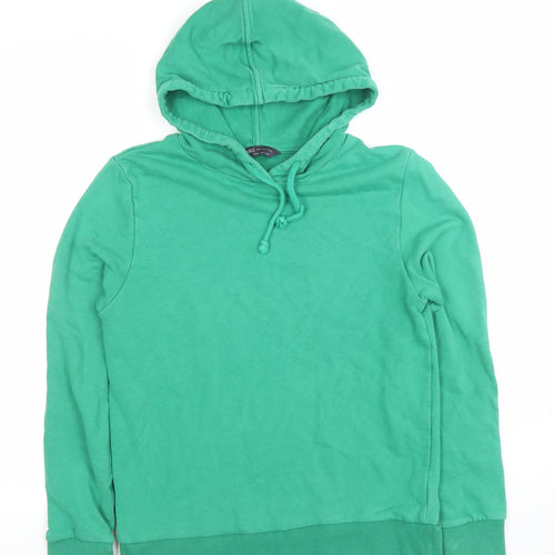 Marks and Spencer Women's Green Pullover Hoodie Size 8 Cotton Blend