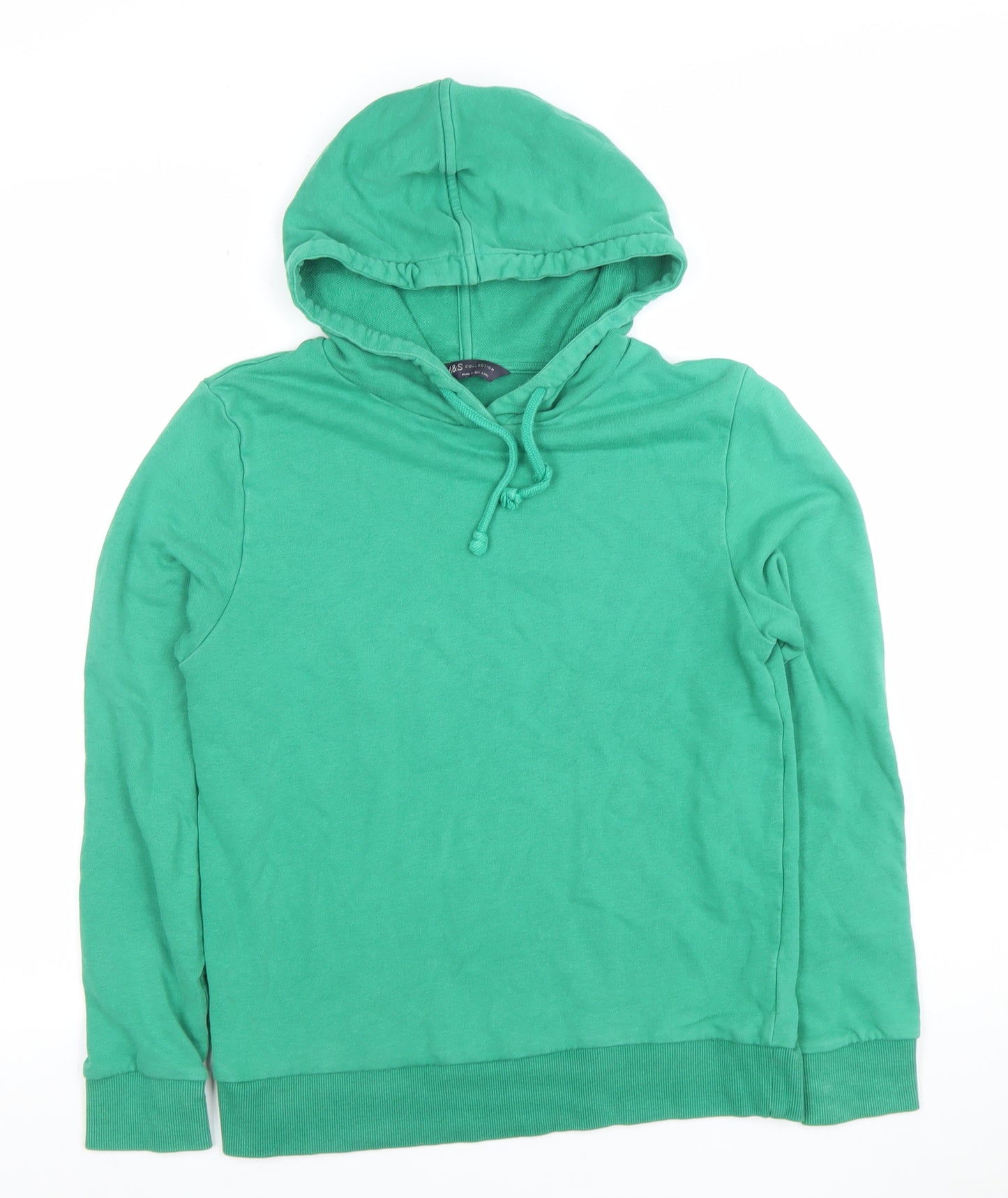 Marks and Spencer Women's Green Pullover Hoodie Size 8 Cotton Blend