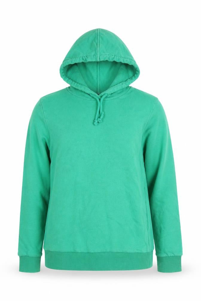 Front view of Marks & Spencer Women's Green Pullover Hoodie, size 8, Cotton Blend