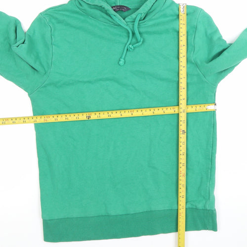 Marks and Spencer Women's Green Pullover Hoodie Size 8 Cotton Blend