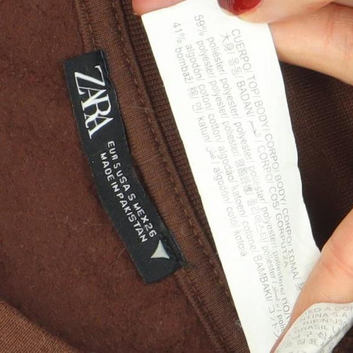 Zara Women Brown Size S Crew Neck Pullover Sweatshirt