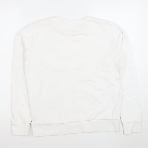 Lee Womens White Regular Fit Cotton Crew Neck Sweatshirt Size S