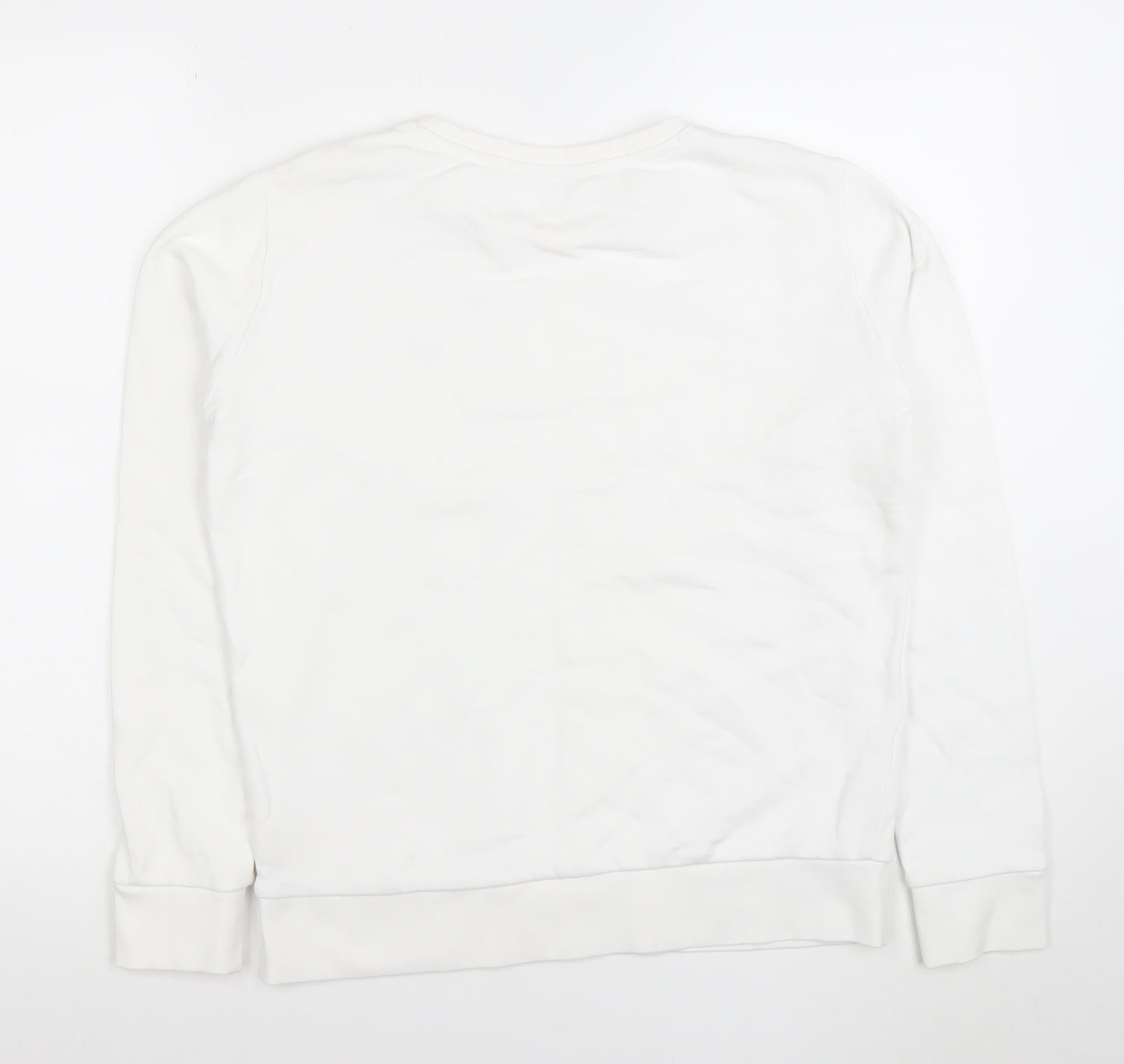 Lee Womens White Regular Fit Cotton Crew Neck Sweatshirt Size S
