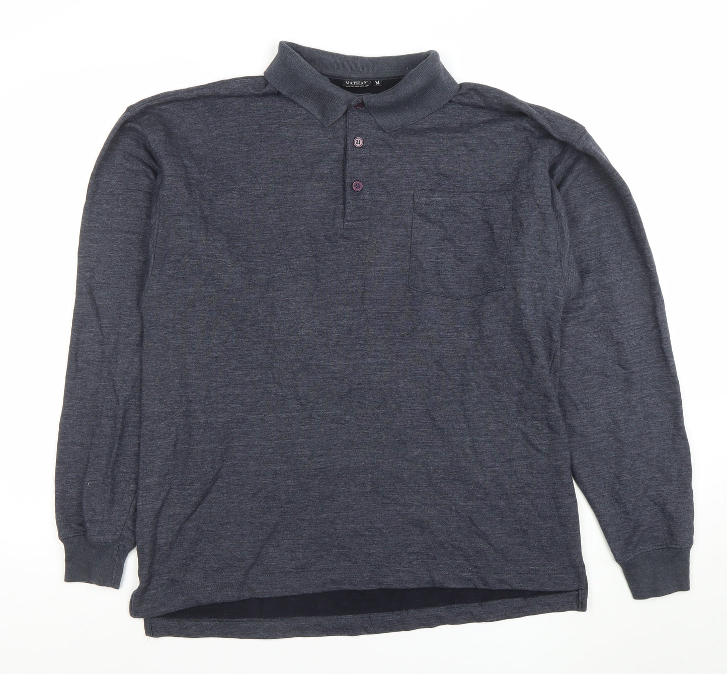 Nathan Jones Men's Grey Collared Henley Sweatshirt Size M