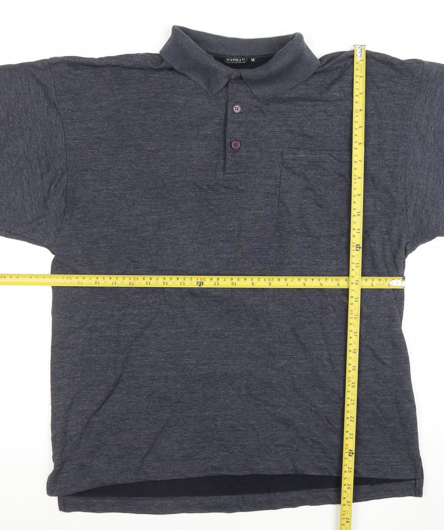 Nathan Jones Men's Grey Collared Henley Sweatshirt Size M