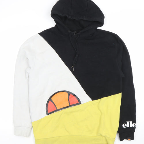 Ellesse Men's Black White Yellow Pullover Hoodie M Sports Style