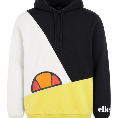 Ellesse Men's Black White Yellow Pullover Hoodie M Sports Style