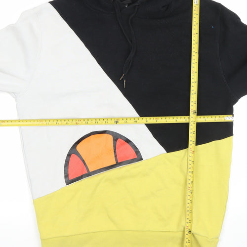 Ellesse Men's Black White Yellow Pullover Hoodie M Sports Style
