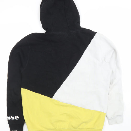 Ellesse Men's Black White Yellow Pullover Hoodie M Sports Style