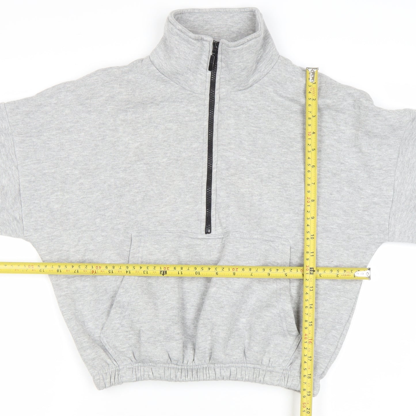 Boohoo Women Grey 1/2 Zip Pullover Sweatshirt Size M