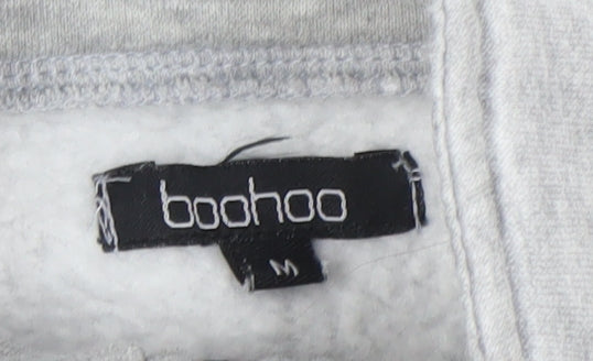 Boohoo Women Grey 1/2 Zip Pullover Sweatshirt Size M