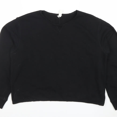 H&M Women’s Black Cotton Blend Crew Neck Sweatshirt Size M