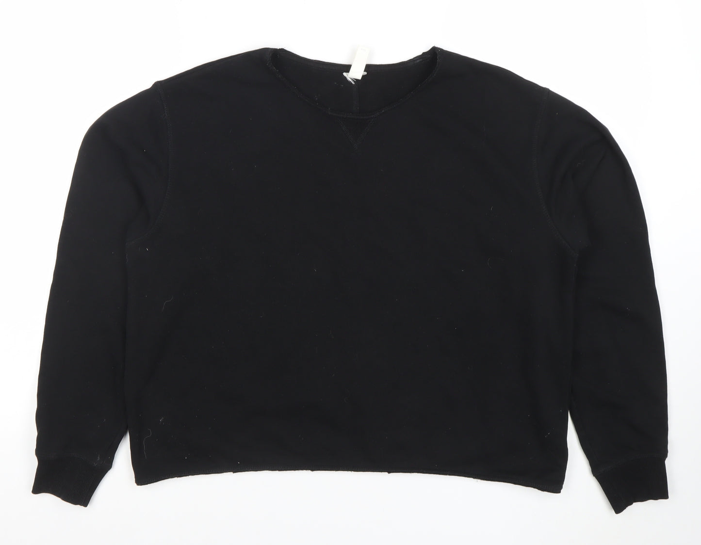 H&M Women’s Black Cotton Blend Crew Neck Sweatshirt Size M