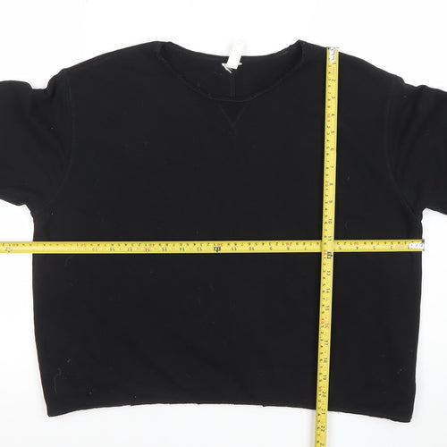 H&M Women’s Black Cotton Blend Crew Neck Sweatshirt Size M