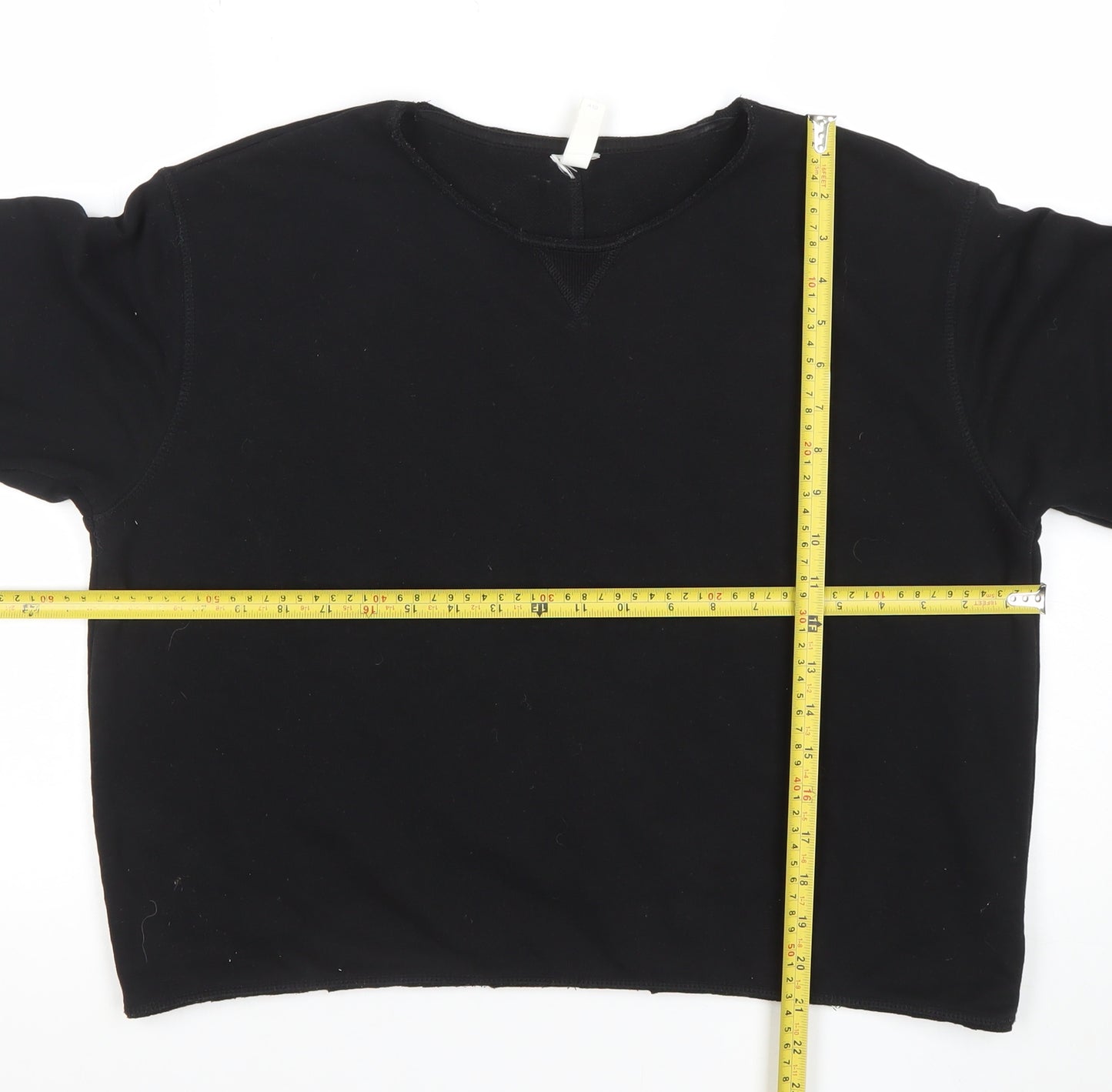H&M Women’s Black Cotton Blend Crew Neck Sweatshirt Size M