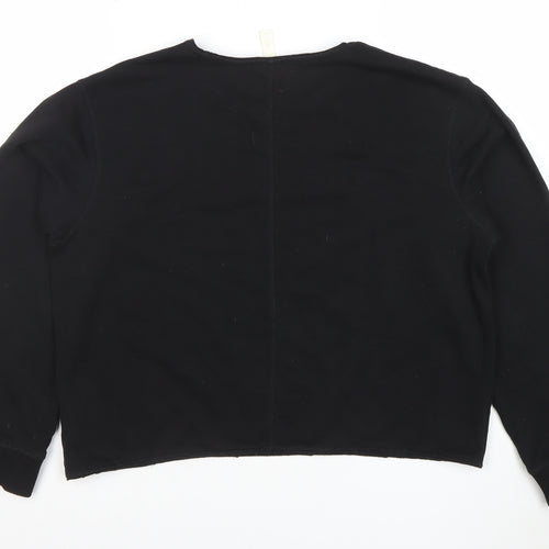 H&M Women’s Black Cotton Blend Crew Neck Sweatshirt Size M