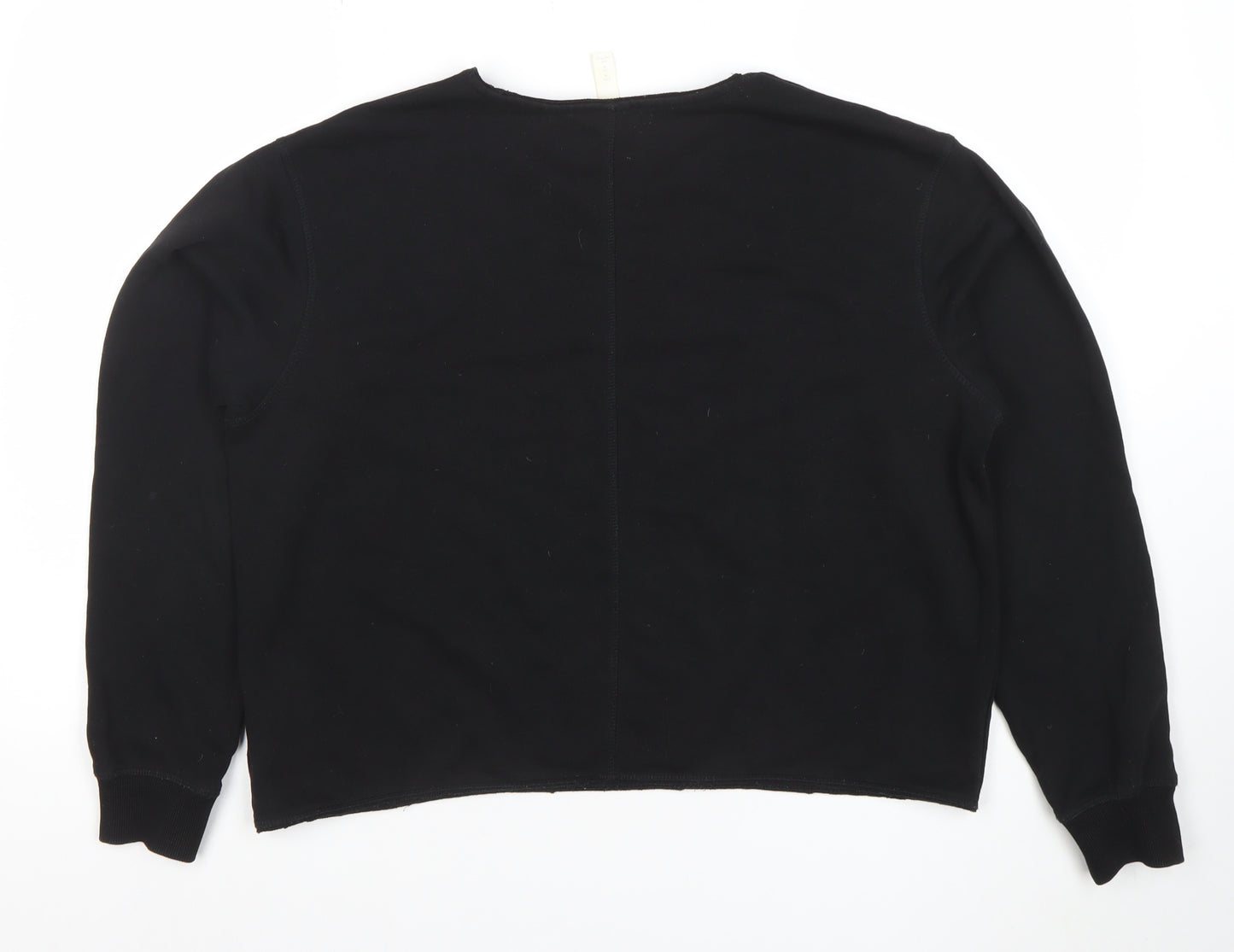 H&M Women’s Black Cotton Blend Crew Neck Sweatshirt Size M