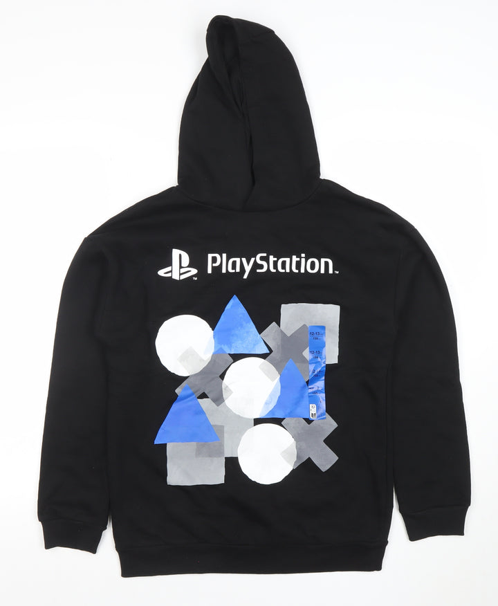 PlayStation Boys Black Pullover Hoodie 12-13 Years Graphic Print Gamer Top