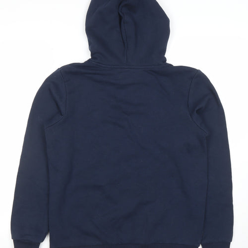 Jack & Jones Boys Navy Pullover Hoodie Size 164 Logo Print Cotton Blend