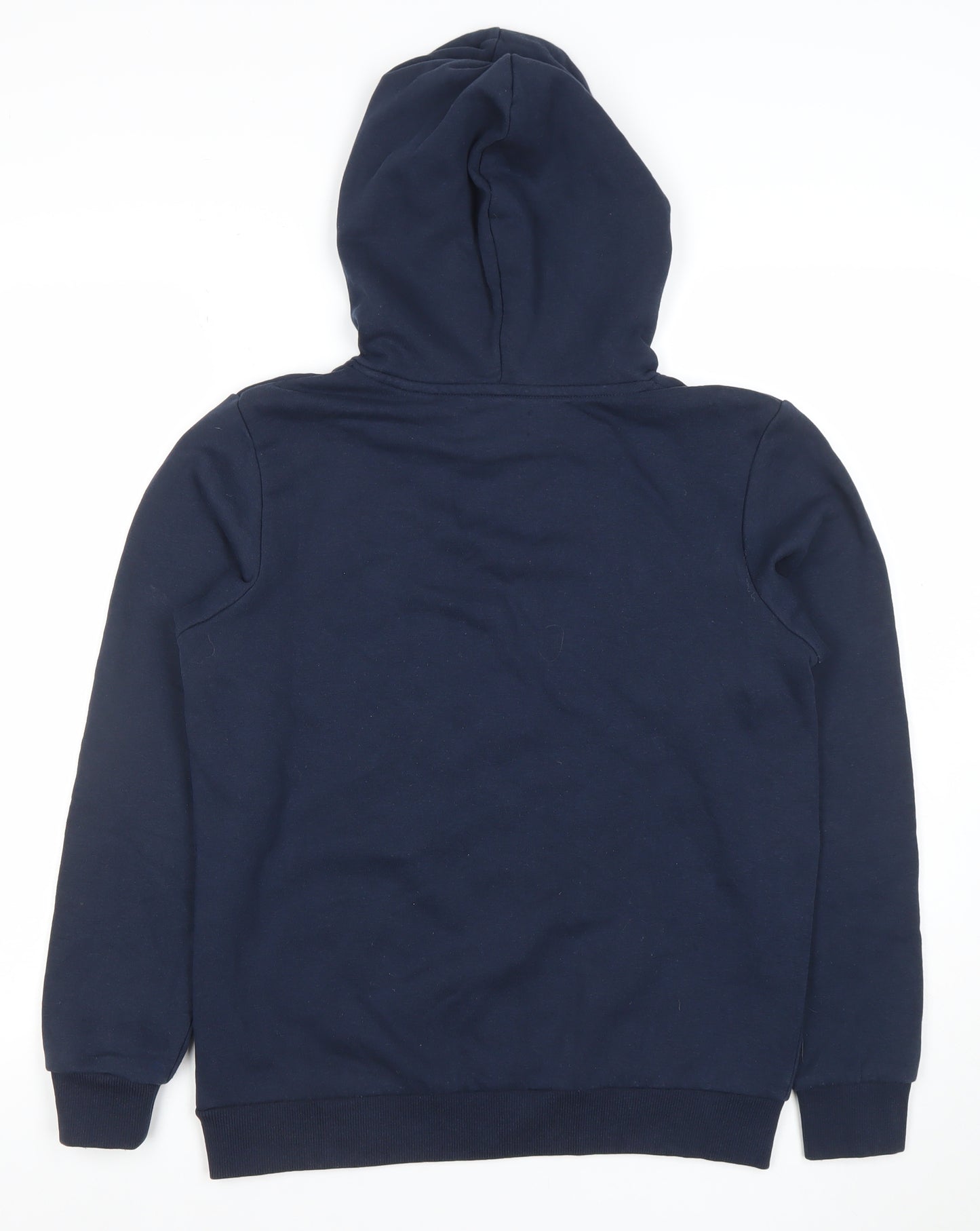 Jack & Jones Boys Navy Pullover Hoodie Size 164 Logo Print Cotton Blend