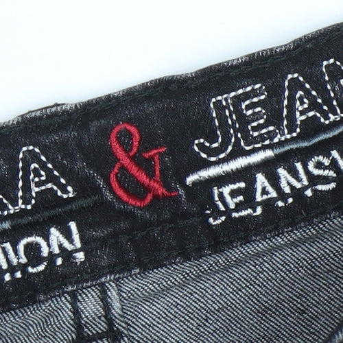 Kuka & Jeans Boys Black Straight Denim Jeans Size 20 Regular Fit