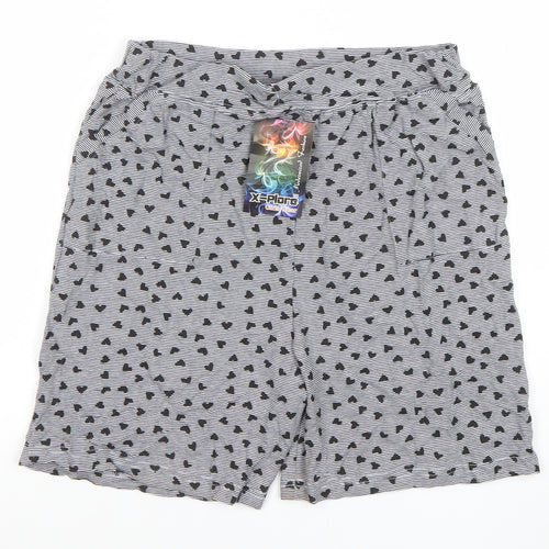 X-Plore Womens Grey Heart Print Cotton Sleep Shorts 3XL