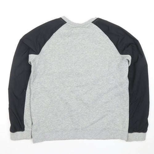 Nike Boys Grey & Black Crew Neck Sweatshirt XL Graphic Print Pullover