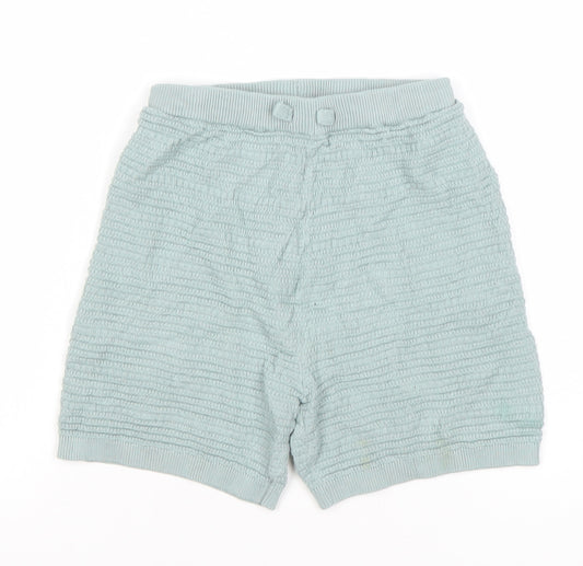 Next Girls Green Knit Cotton Sweat Shorts 8-9 Years Casual Summer Wear
