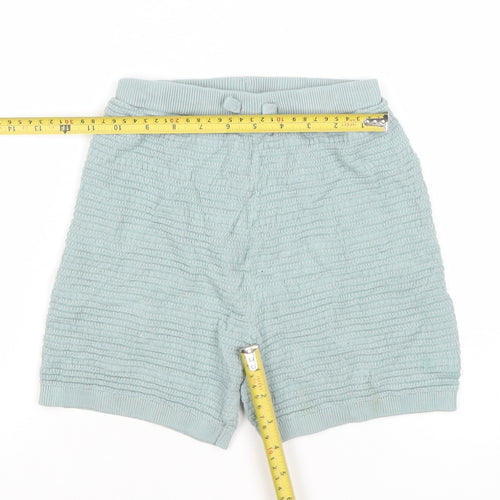 Next Girls Green Knit Cotton Sweat Shorts 8-9 Years Casual Summer Wear