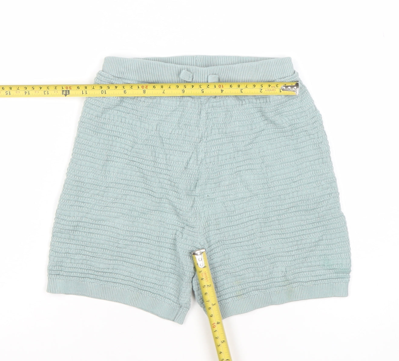 Next Girls Green Knit Cotton Sweat Shorts 8-9 Years Casual Summer Wear