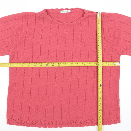Betiix Women’s Pink Knit Short Sleeve Acrylic Top Size 10-12