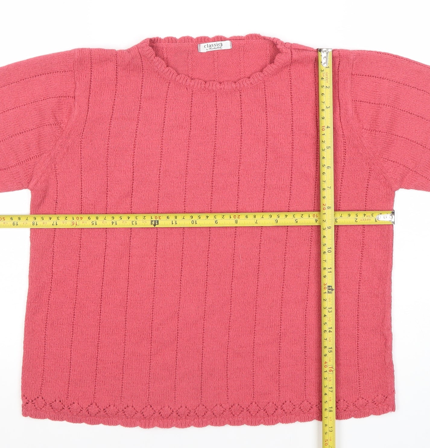 Betiix Women’s Pink Knit Short Sleeve Acrylic Top Size 10-12