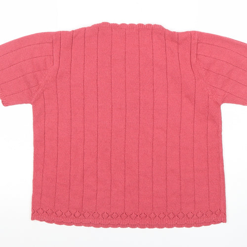 Betiix Women’s Pink Knit Short Sleeve Acrylic Top Size 10-12