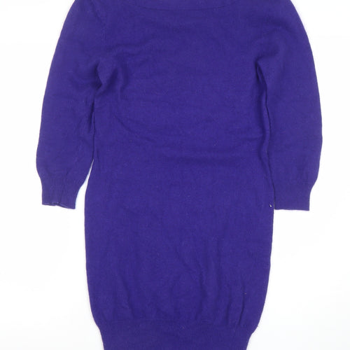 Marks and Spencer Women Purple Wool Angora Knit Bodycon Dress Size 6