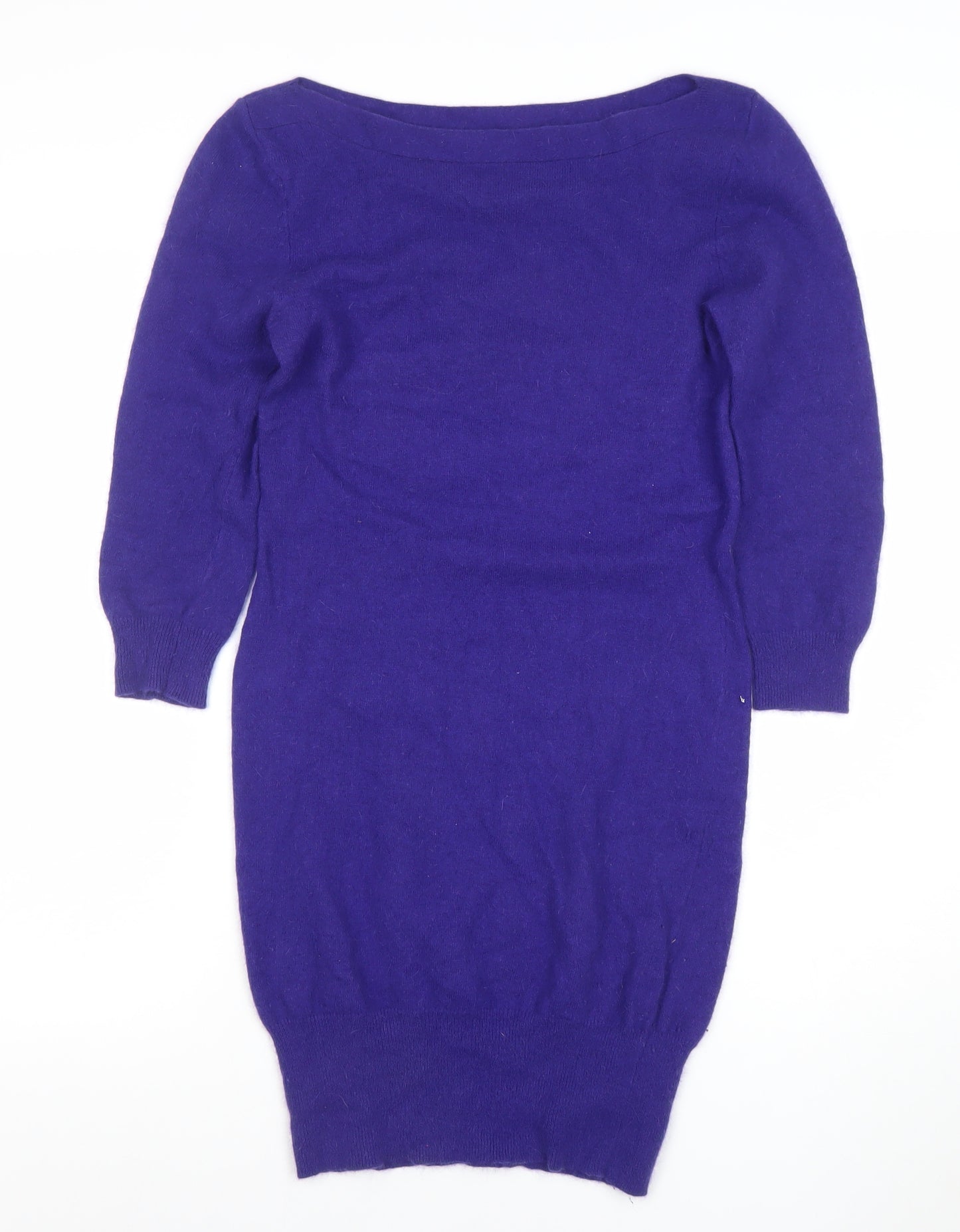 Marks and Spencer Women Purple Wool Angora Knit Bodycon Dress Size 6