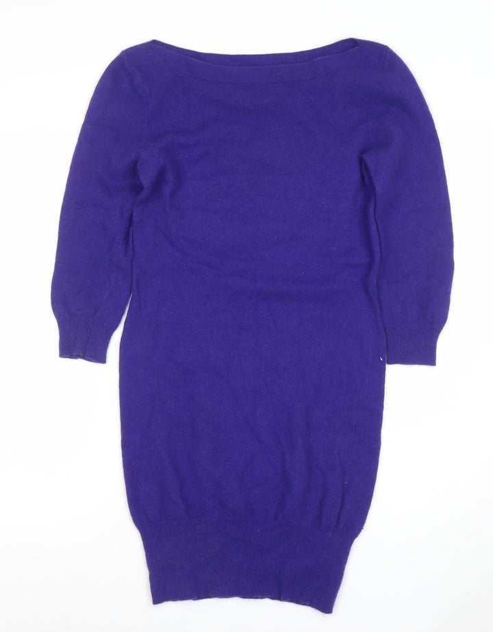 Marks and Spencer Women Purple Wool Angora Knit Bodycon Dress Size 6